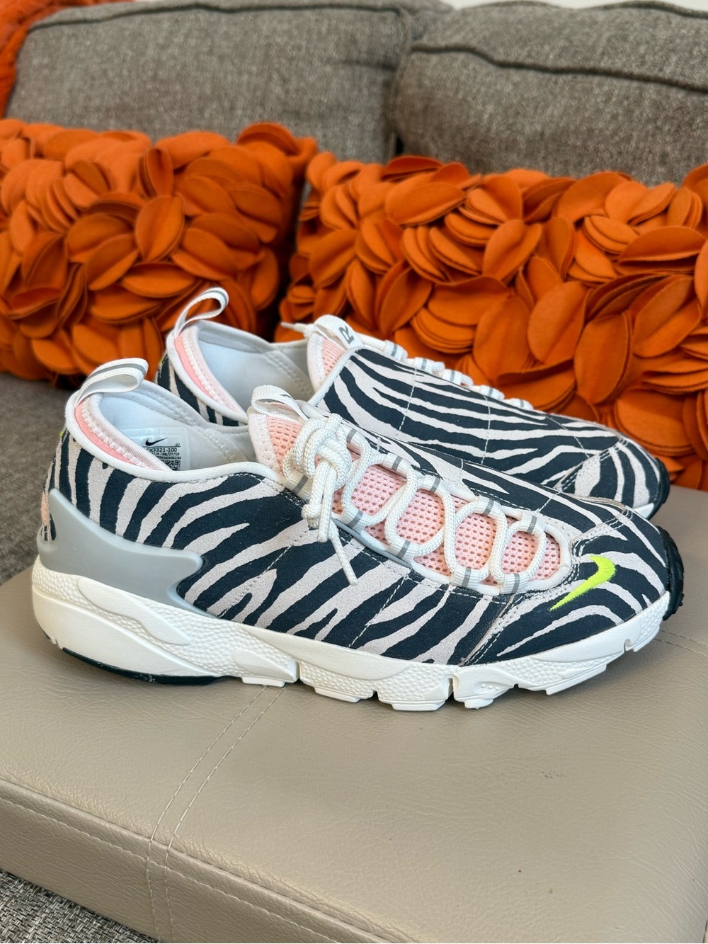 NIKE AIR FOOTSCAPE × OLIVIA KIM CK3321-100 SNEAKERS ZEBRA PRINT